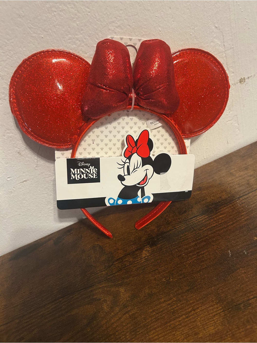 Disney Red Glitter Minnie Mouse Ears Headband